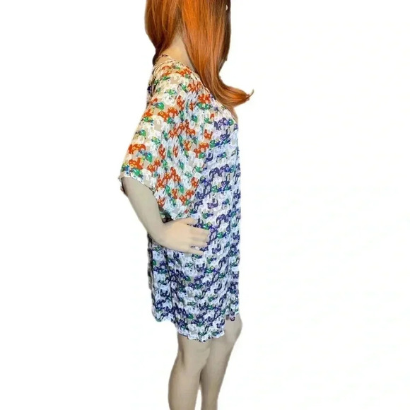 NWT VELZERA Women's Boho Elephant Print Cover up Tunic Top Mini Dress Sz s - Picture 3 of 8